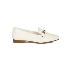 Women Leatherette Horsebit Slip-on Loafer Flats -White size 5